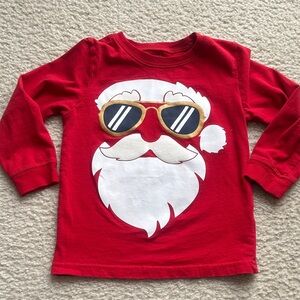 Carter's Red Santa Sunglasses Long Sleeve Tee